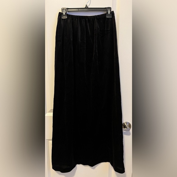 Vintage Dresses & Skirts - Vintage Black Velvet Maxi Skirt